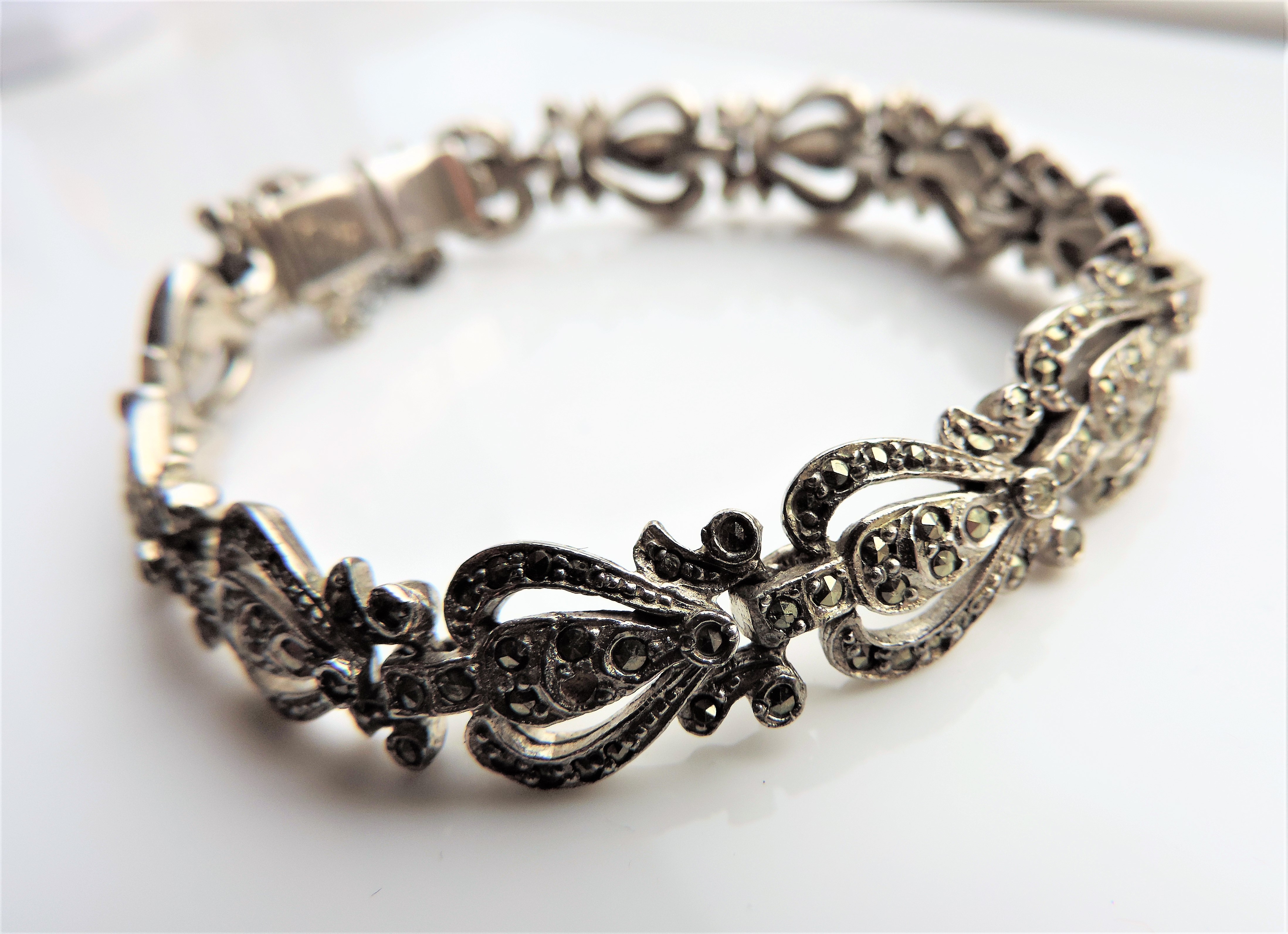 Antique Art Deco Marcasite Bracelet - Image 4 of 6