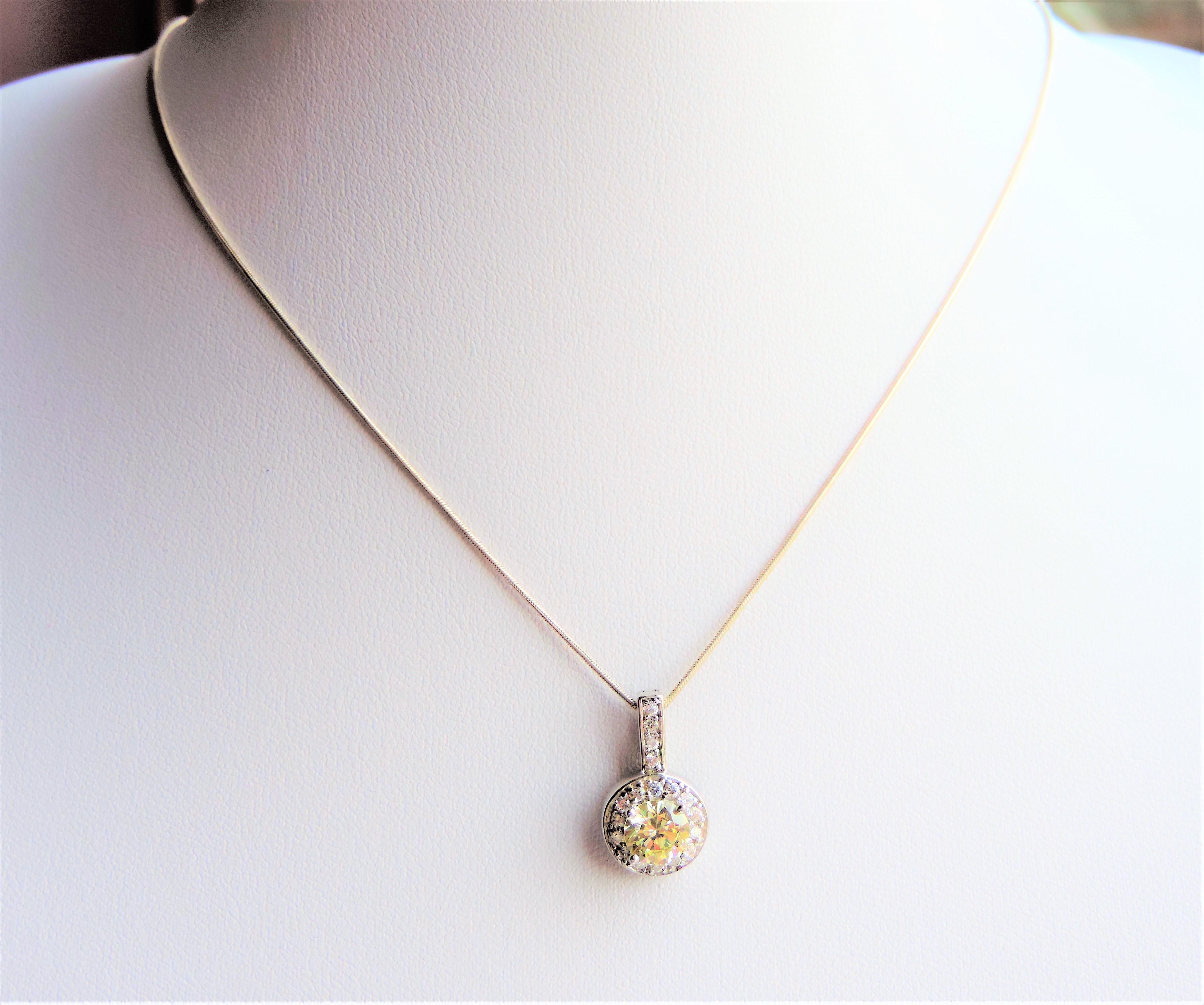 Sterling Silver Citrine Pendant Necklace - Image 2 of 3