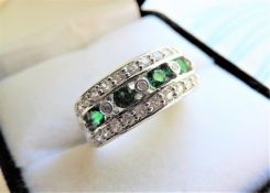 Sterling Silver Emerald Ring