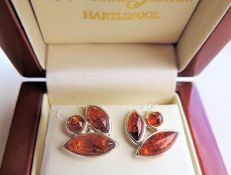 Sterling Silver Baltic Amber Earrings