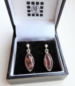 Sterling Silver Baltic Amber Earrings Rennie Mackintosh Collection