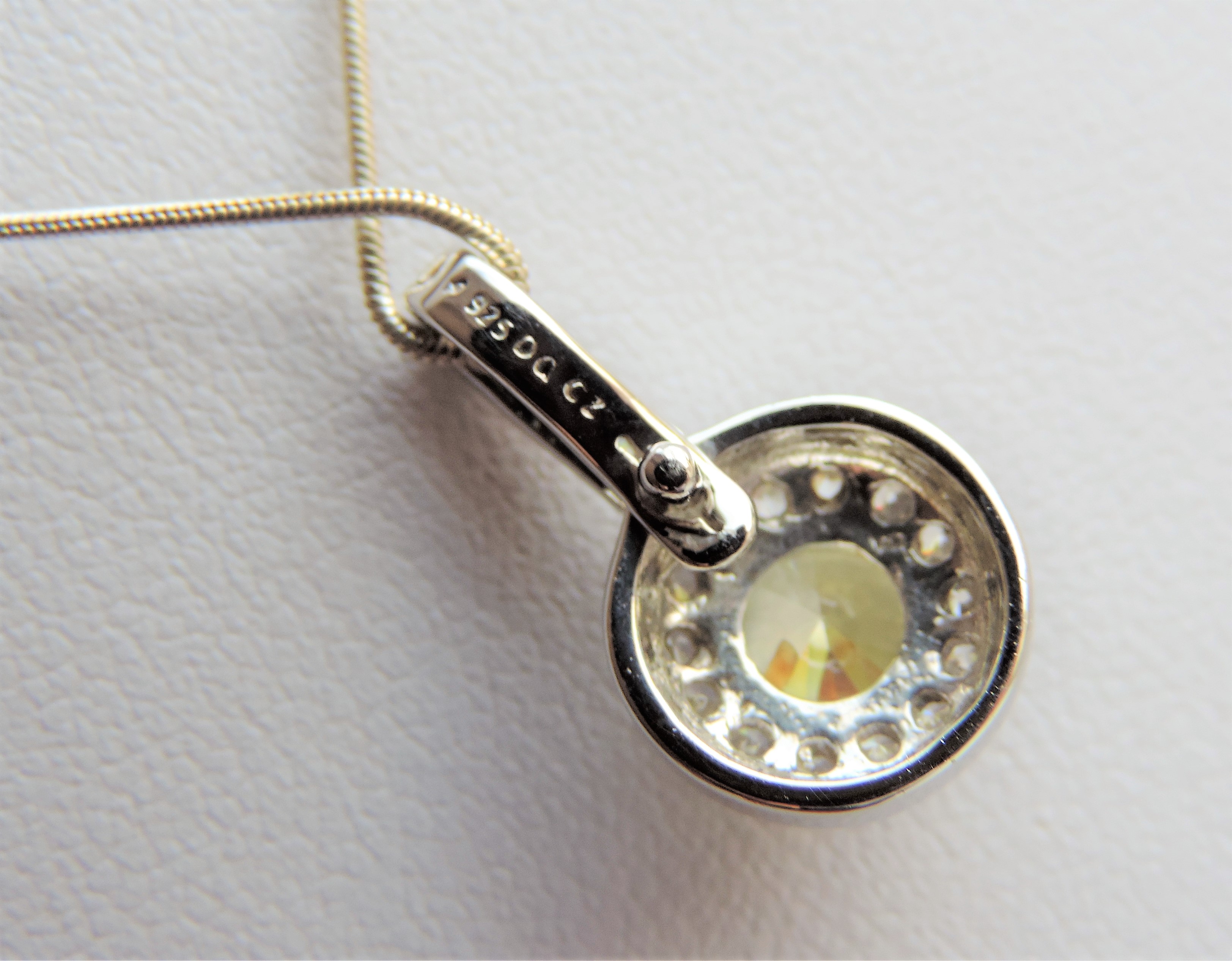 Sterling Silver Citrine Pendant Necklace - Image 3 of 3