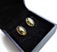 Sterling Silver Amber Earrings