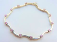 Sterling Silver Pink Sapphire Bracelet