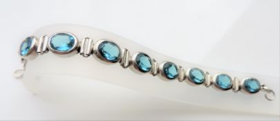 Sterling Silver 24.5 carat Topaz Bracelet