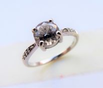 Sterling Silver 2.25 carat CZ Solitaire Ring