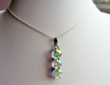 7.5 ct Mystic Topaz Sterling Silver Pendant Necklace