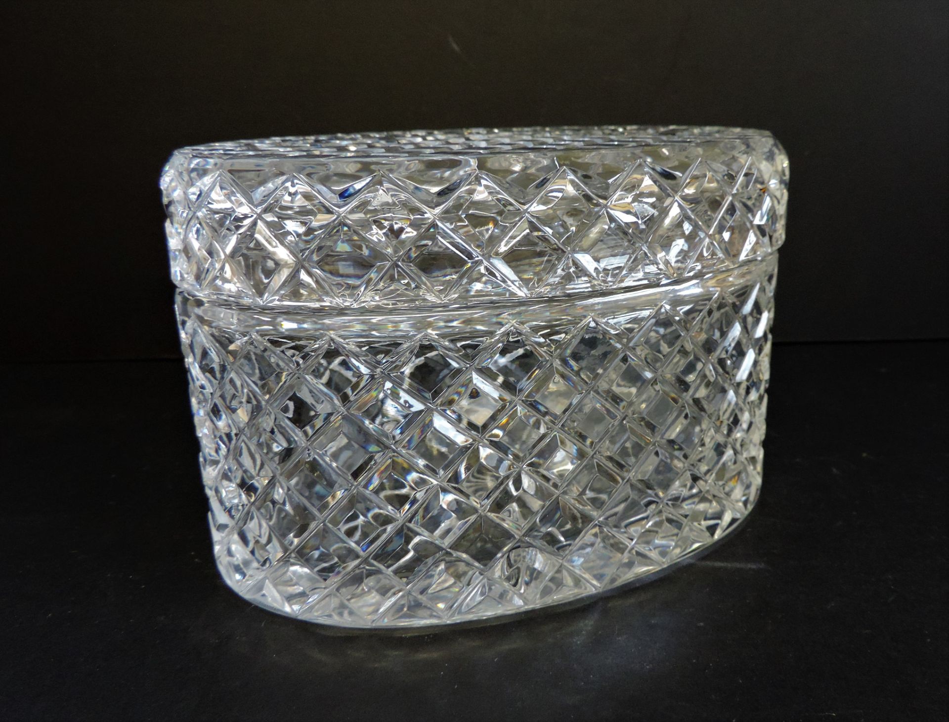 Antique 19th Century Cut Crystal Jewellery Casket