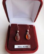 Sterling Silver Amber Earrings