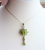 Sterling Silver 5.13 carat Peridot Pendant Necklace