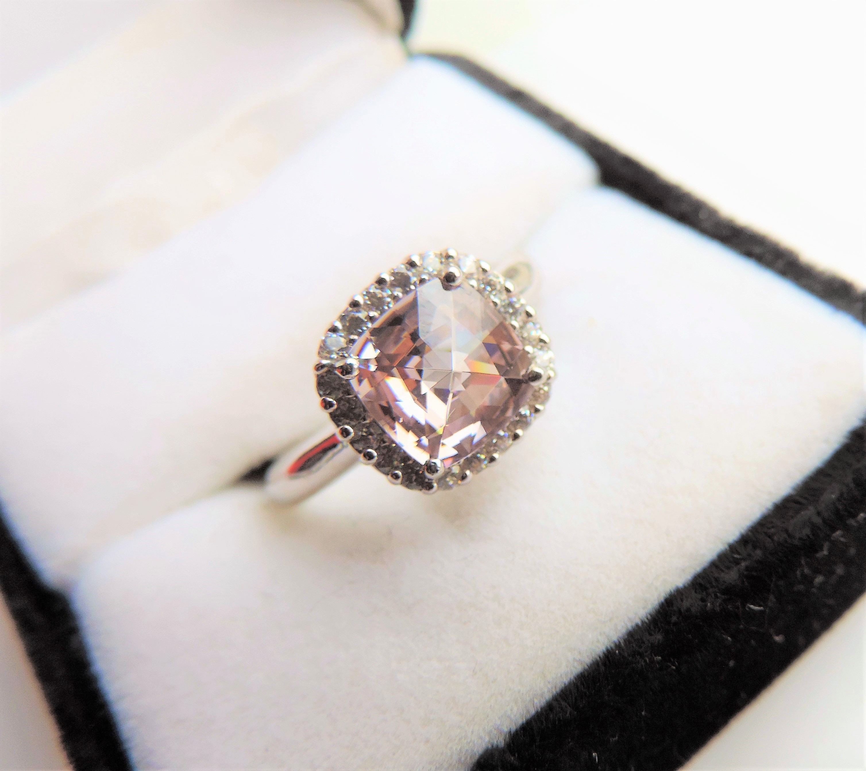 Sterling Silver 2.50 carat Morganite Ring