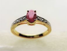 Gold Plated Ruby Ring