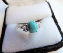 Sterling Silver Turquoise and Tanzanite Ring