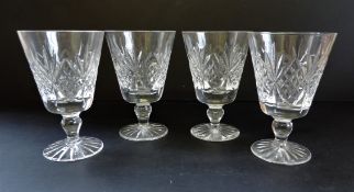 Set of 4 Vintage Crystal Wine Goblets 12cm tall