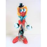 Large Vintage Murano Glass Clown with Red Shoes 32cm Tall