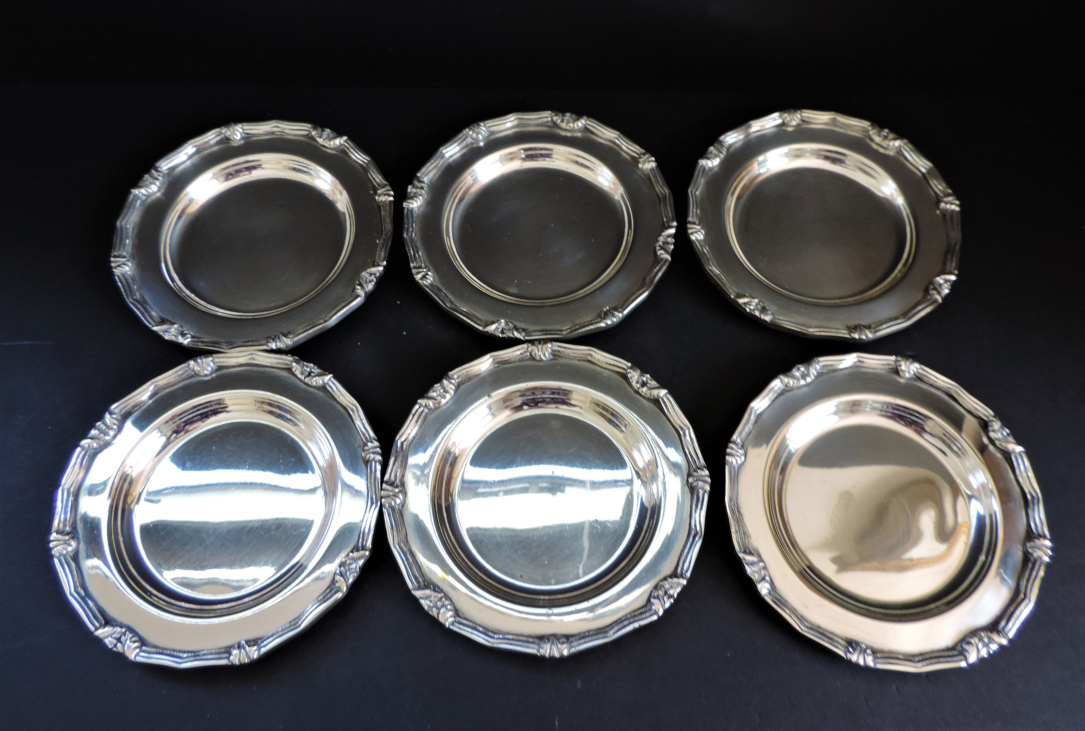 Set 6 Vintage Silver Plated Drinks Coasters