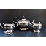 Antique Silver Plated Repousse Decorated Tea Set