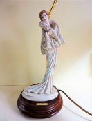 Vintage A. Belcari Capodimonte Figural Lamp