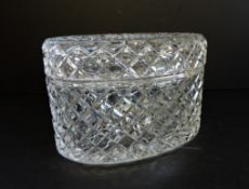 Antique 19th Century Cut Crystal Jewellery Casket