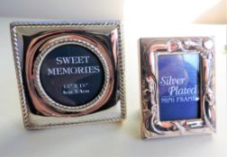 Pair Silver Plate Photo Frames