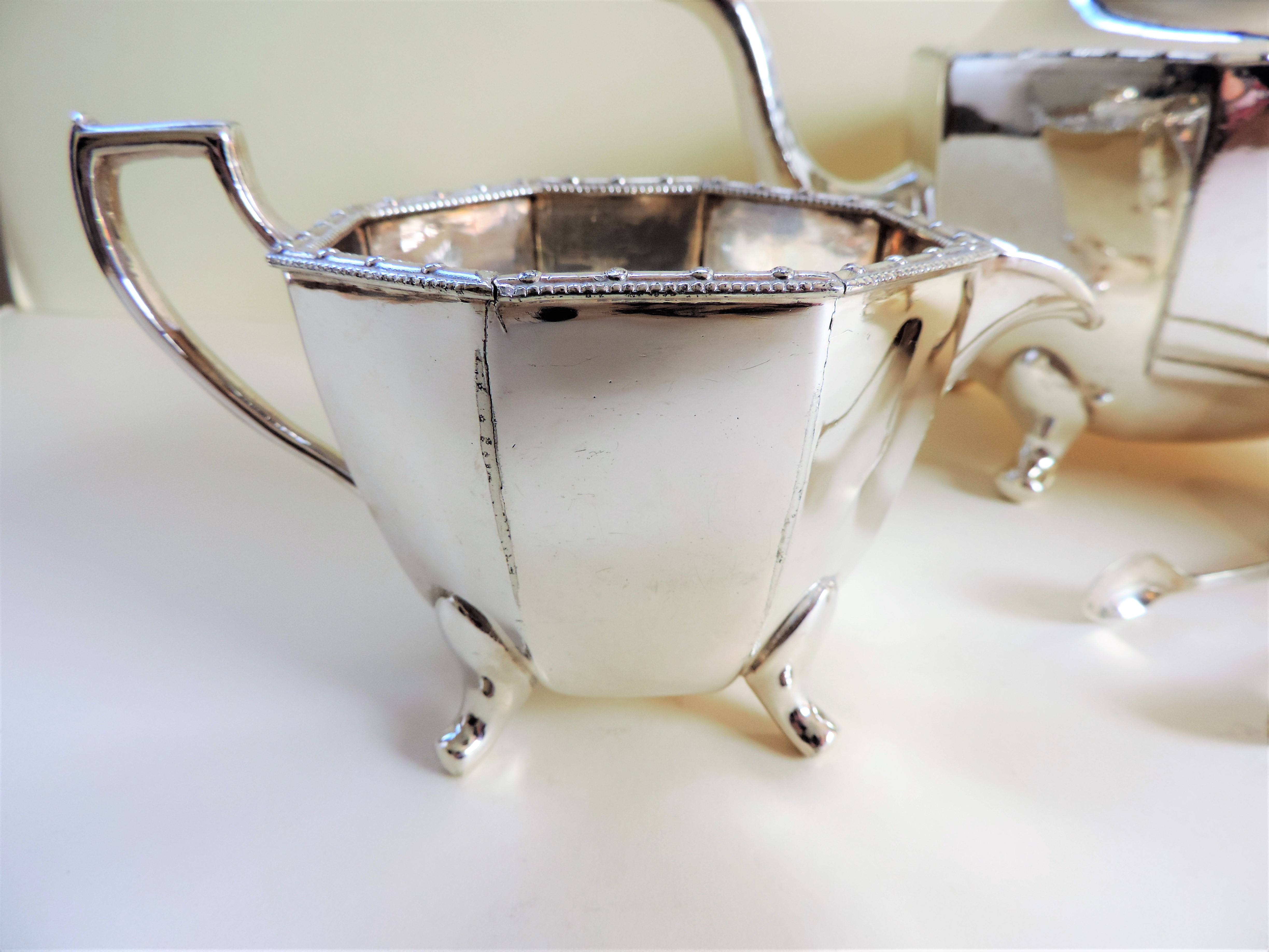 Art Deco Silver Plated Tea Set - Image 4 of 7