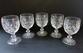 Vintage Crystal Wine Glasses 13cm Tall