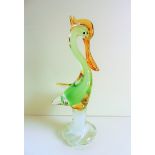 Large Vintage Murano Glass Bird Sculture 34cm Tall