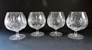 Set 4 Crystal Brandy Glasses