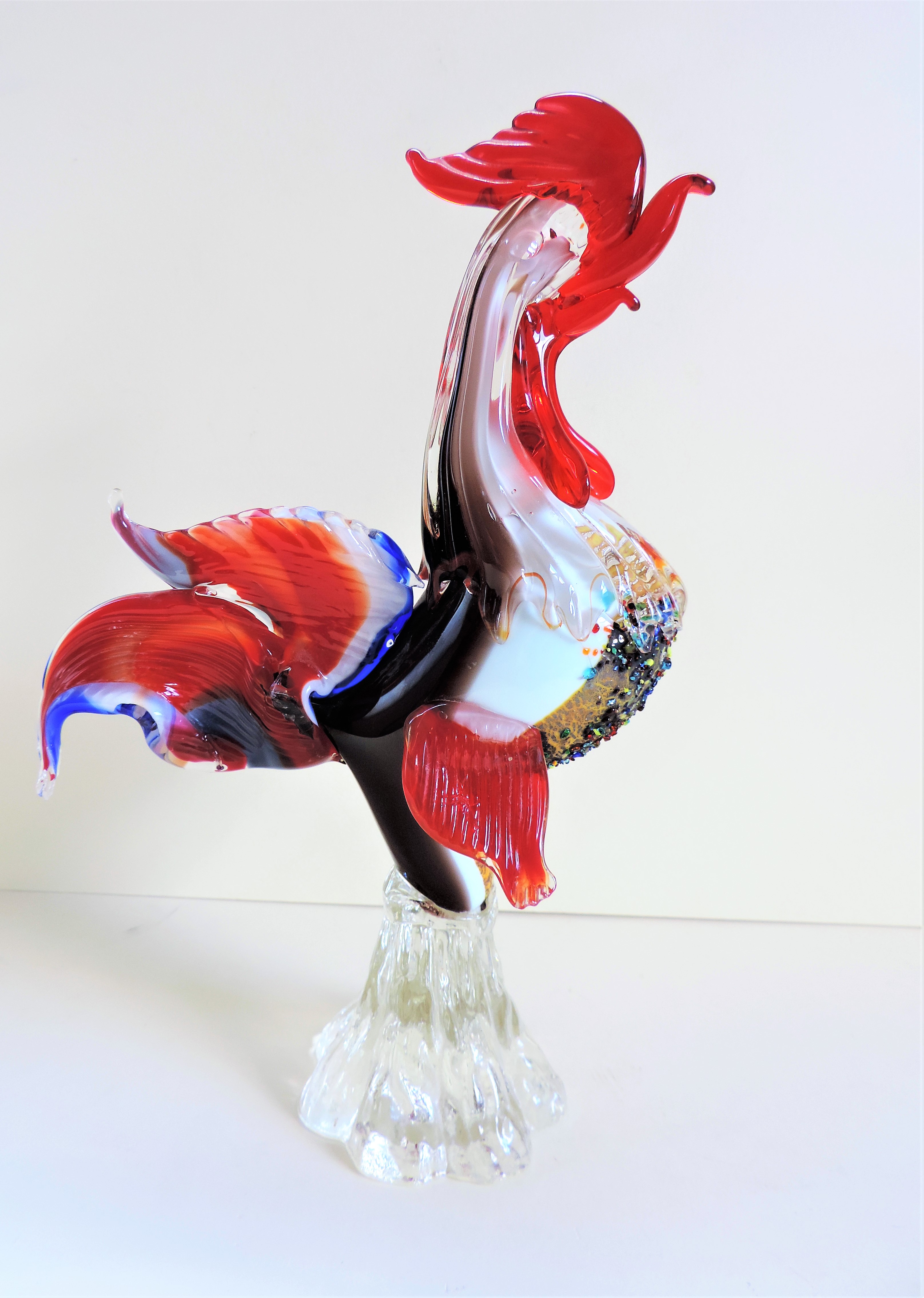 Large Vintage Murano Glass Rooster Sculpture 30cm Tall - Image 3 of 7