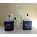 Royal Scot Crystal Whisky/Spirit Decanter Drinks Set