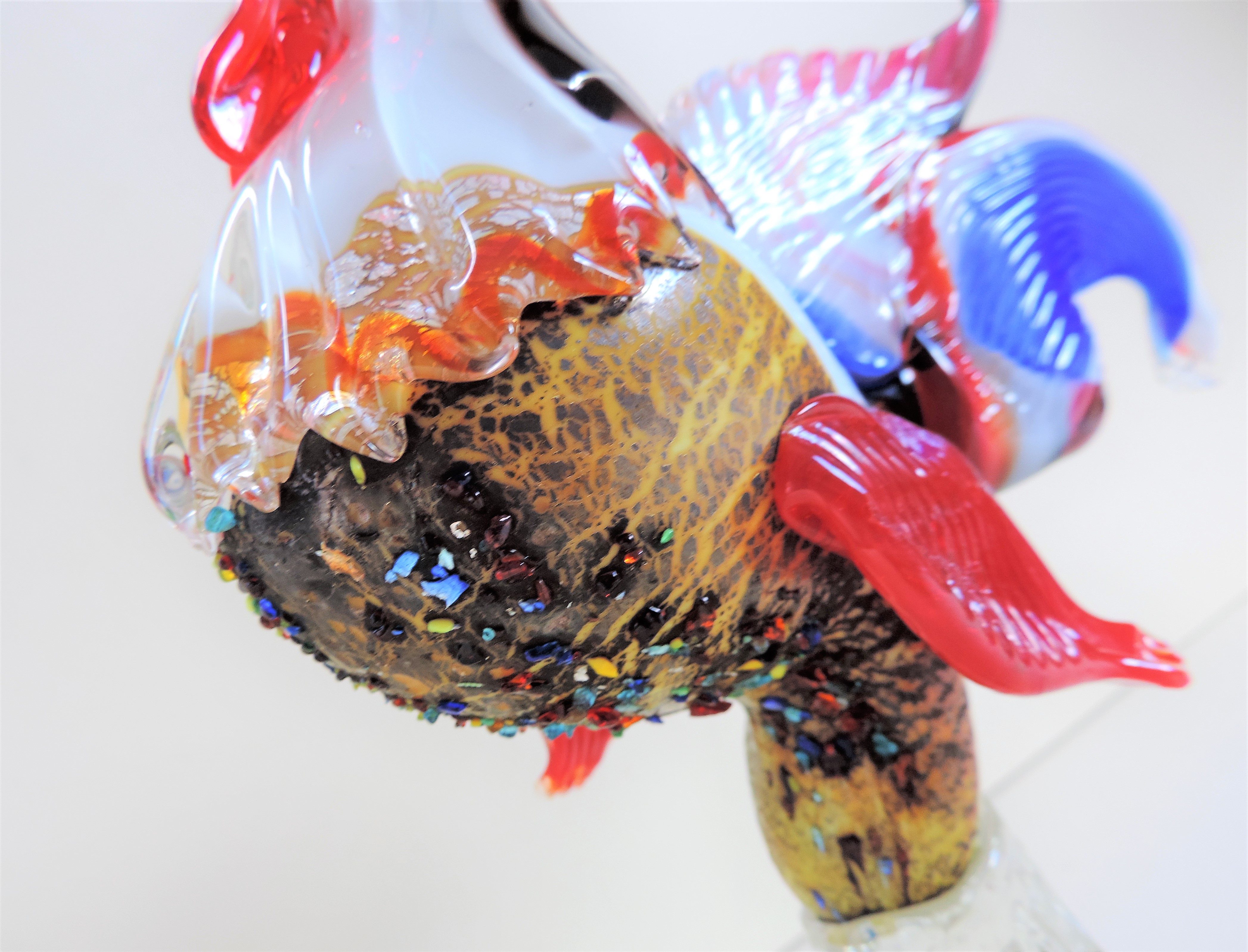 Large Vintage Murano Glass Rooster Sculpture 30cm Tall - Image 4 of 7