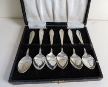 Cased Set Antique Silver Plated Tea Spoons