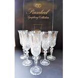 New Boxed Set 6 Bohemian Crystal Champagne Flutes