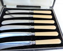 Cased Set Antique Silver Plated Butter Knives