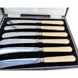 Cased Set Antique Silver Plated Butter Knives