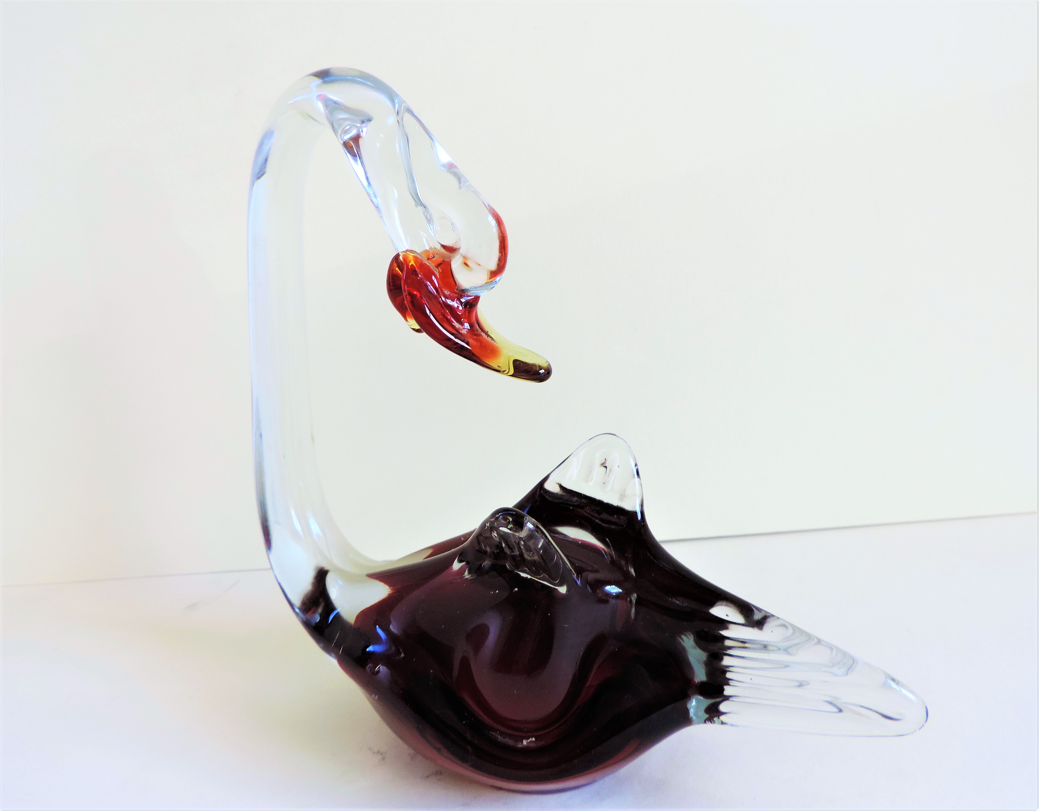 Vintage Murano Glass Swan