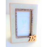 Cream Enamel & Diamante Photo Frame New Boxed