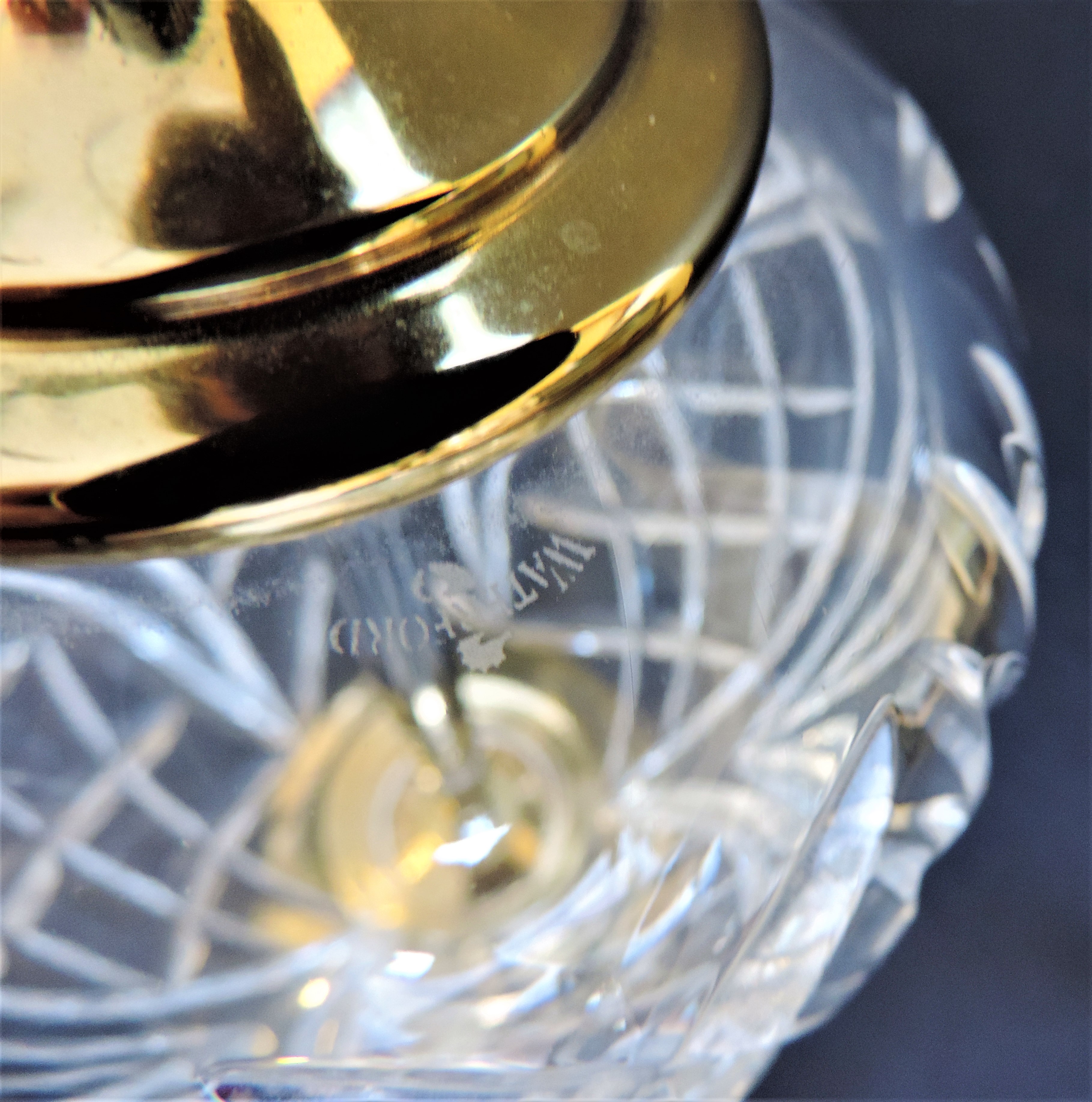 Waterford Kilkenny Crystal Lamp & Original Silk Shade - Image 2 of 7