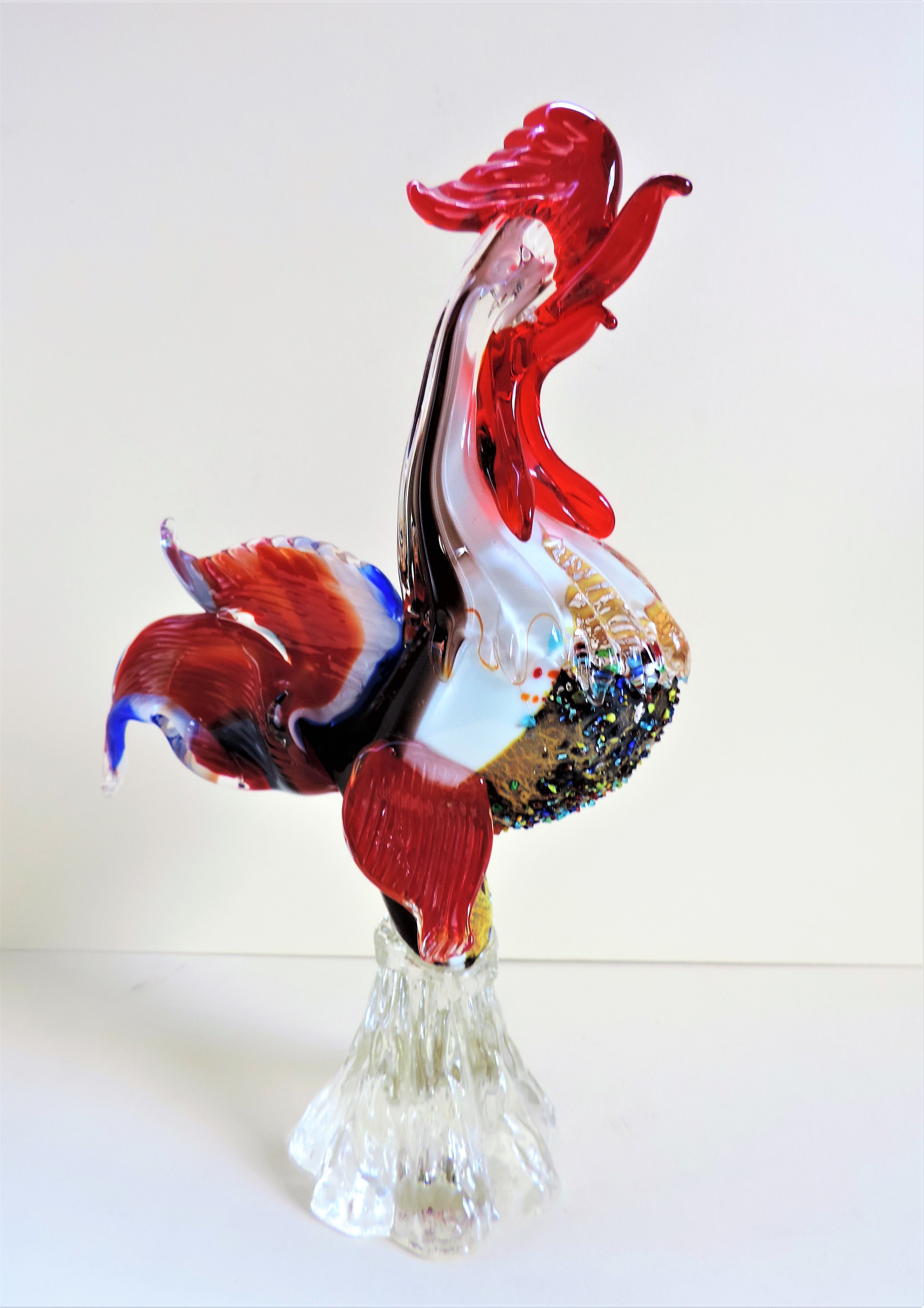 Large Vintage Murano Glass Rooster Sculpture 30cm Tall - Image 2 of 7