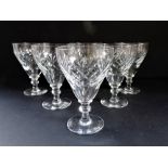 Vintage Crystal Wine Glasses Matching Set of 6