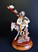 Franklin Mint 'War Cry of the Sioux' Porcelain Figurine Sculpture R.J. Murphy