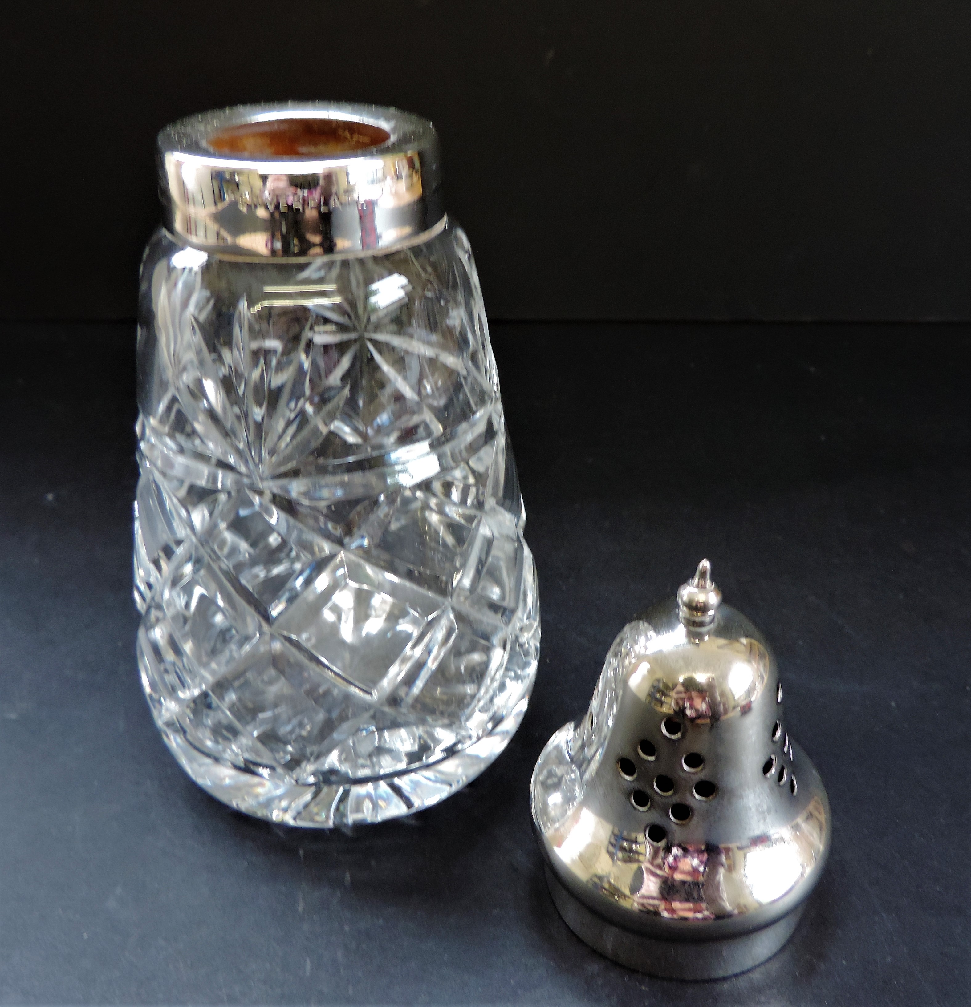 Vintage Silver Plate & Crystal Sugar Shaker/Sifter - Image 2 of 3