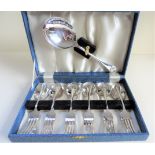 Vintage Cased Set Silver Plated Pastry/Dessert Forks & Spoons