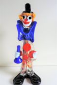 Large Vintage Murano Glass Clown 31cm Tall