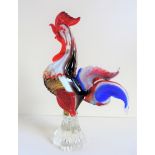 Large Vintage Murano Glass Rooster Sculpture 30cm Tall