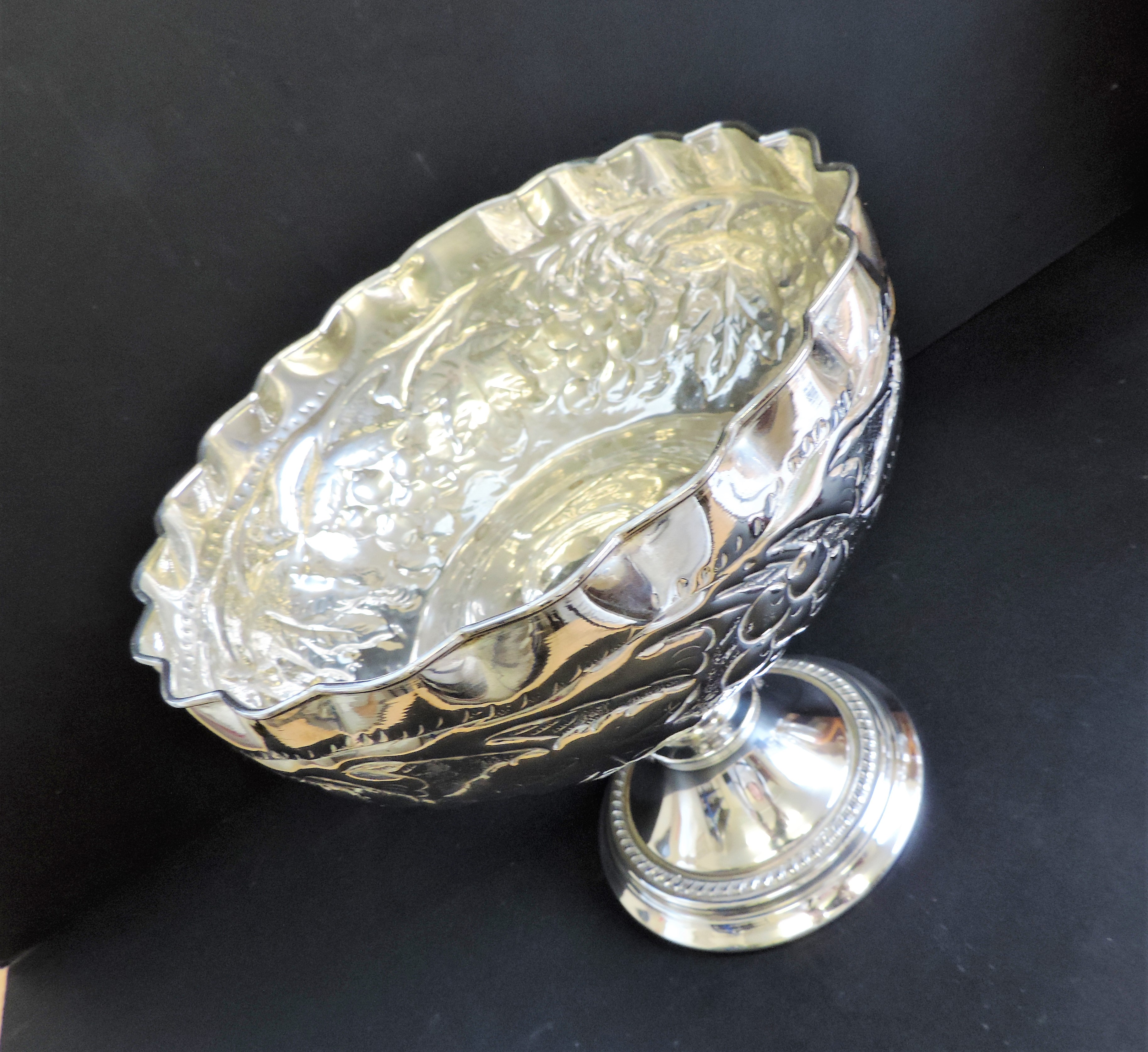 Antique Repousse Silver Plate Centrepiece Bowl 23cm Tall - Image 3 of 7