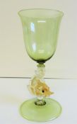 Vintage Murano Salviati Dolphin Wine/Champagne Goblet