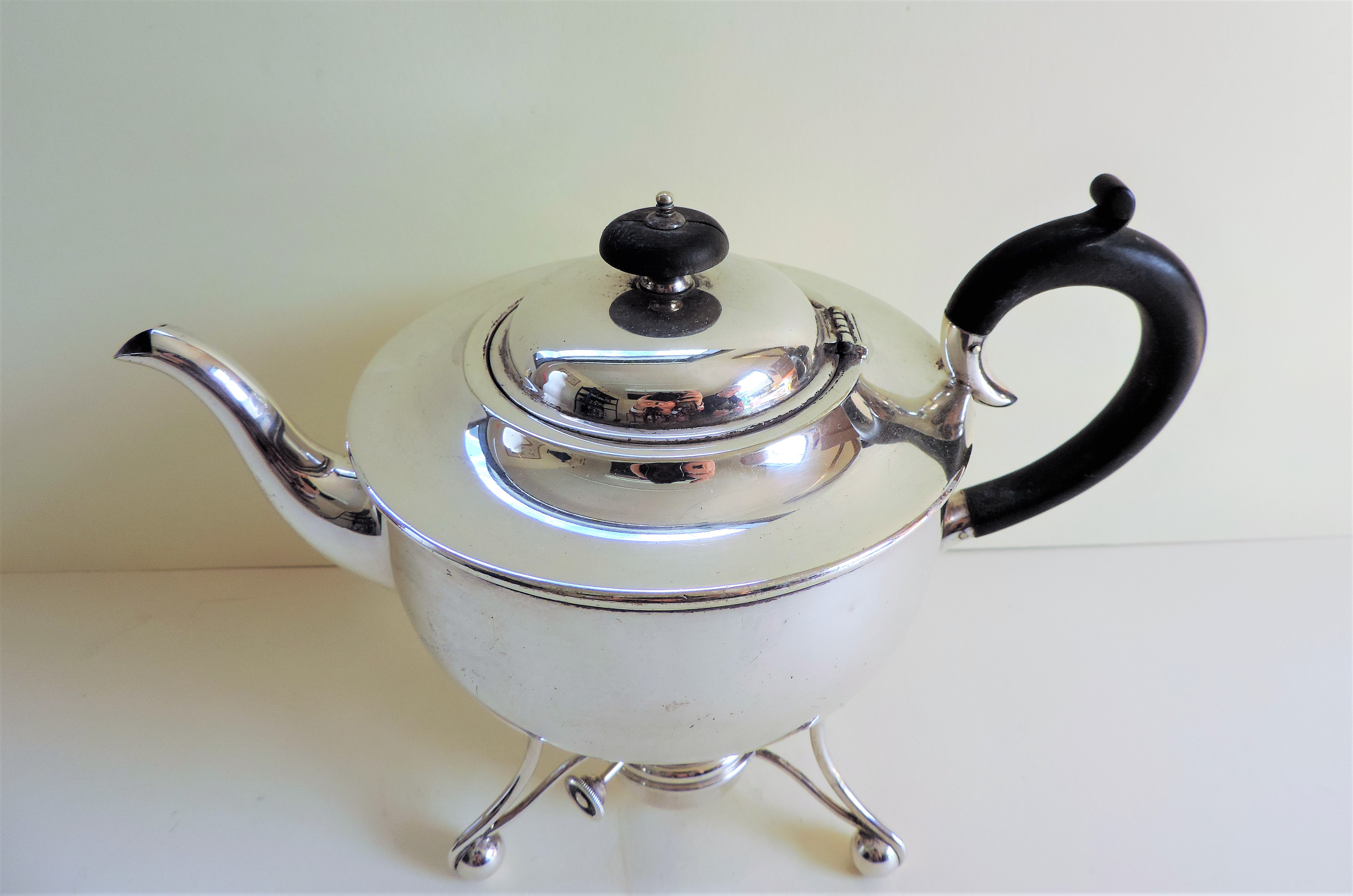 Antique Art Nouveau Silver Plated Spirit Kettle - Image 3 of 5