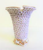 Antique Flower Encrusted Spode Vase