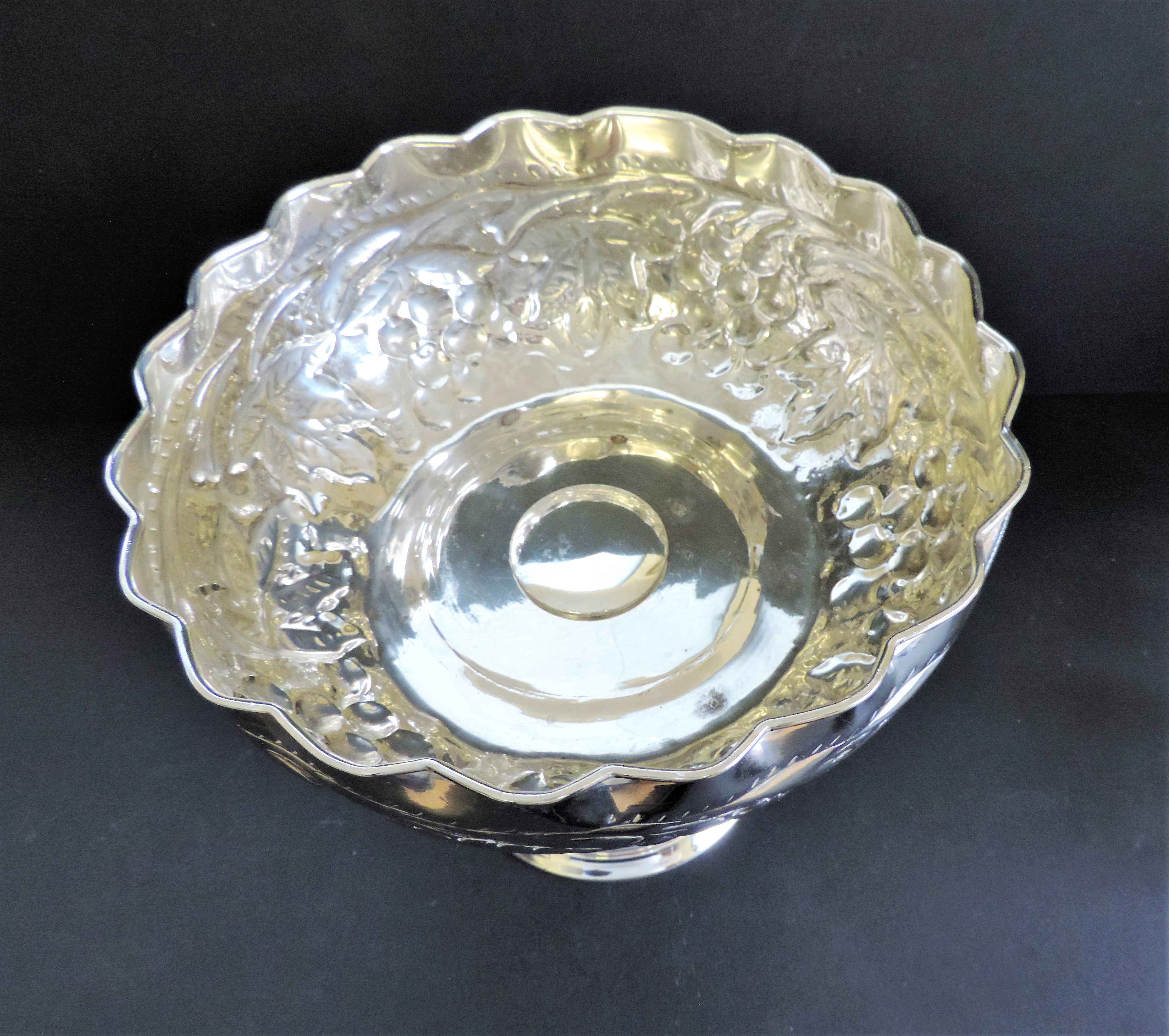 Antique Repousse Silver Plate Centrepiece Bowl 23cm Tall - Image 4 of 7